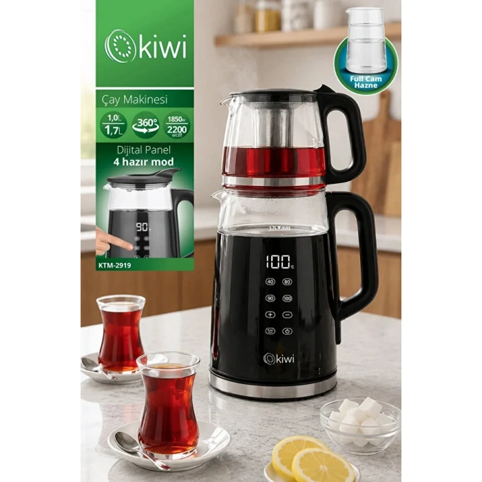KİWİ KTM-2919 DİGİTAL CAM ÇAYCI