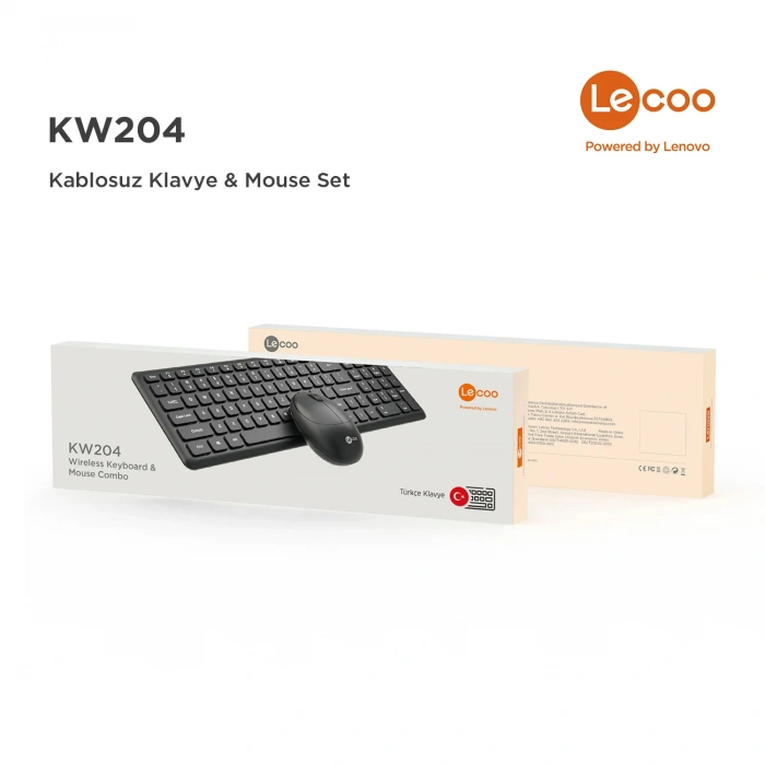 LECOO KW204 KABLOSUZ KLAVYE MOUSE SET