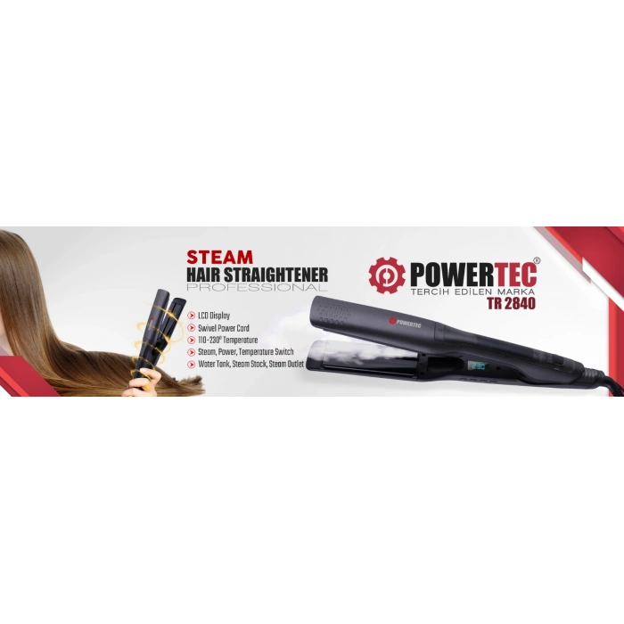 POWERTEC TR-2840 BUHARLI SAÇ DÜZLEŞTİRİCİ