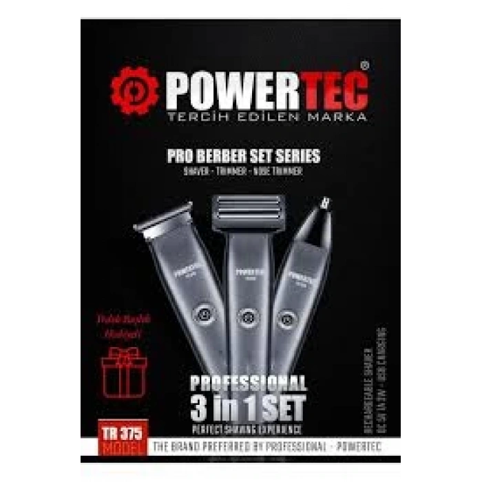 POWERTEC TR 375 3 İN 1 TRAŞ MAKİNESİ