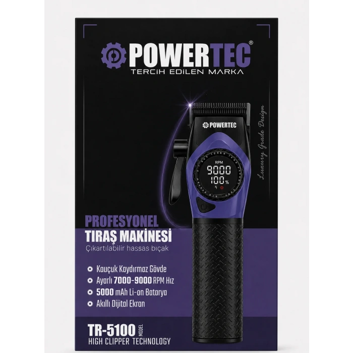 POWERTEC TR-5100 ŞARJLI SAÇ KESME