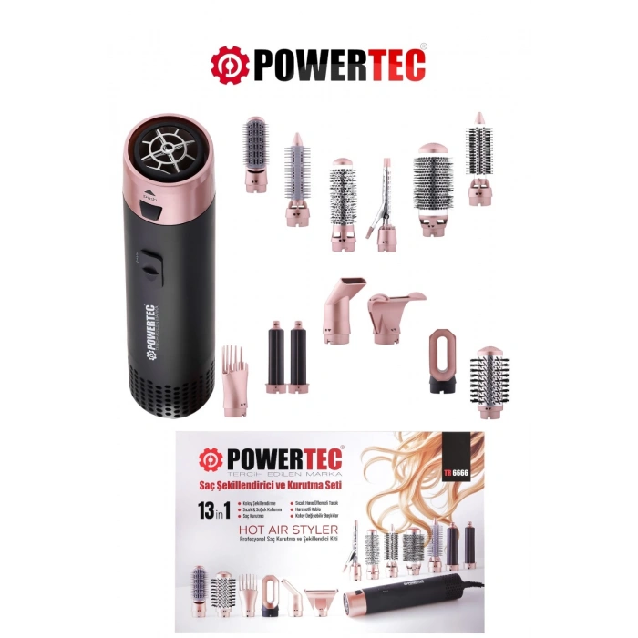 POWERTEC TR-6666 SAÇ ŞEKİLLENDİRME SETİ
