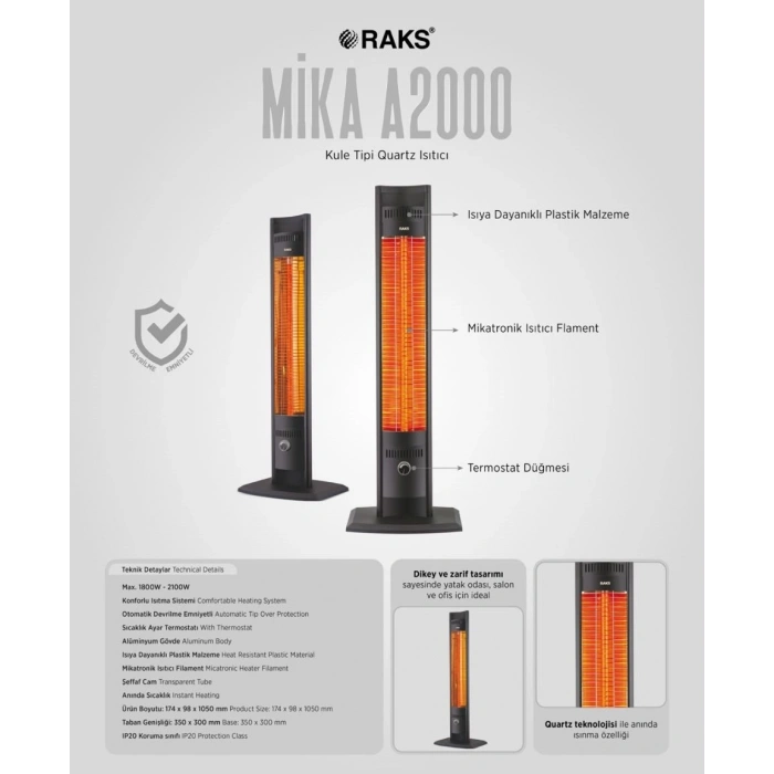 RAKS MİKA A2000 DİKEY ISITICI
