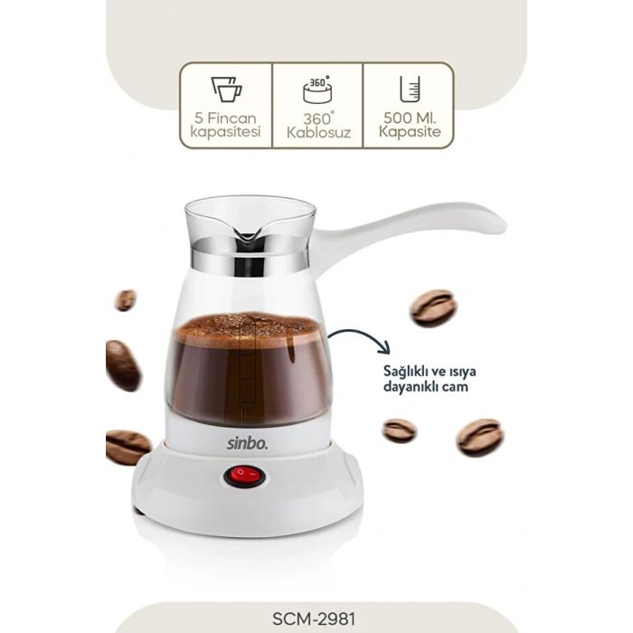 SİNBO SCM-2981 CAM CEZVE