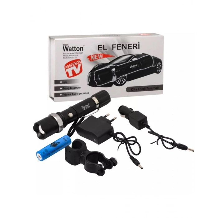 WATTON WT-038 ŞARJ EDİLEBİLİR EL FENERİ