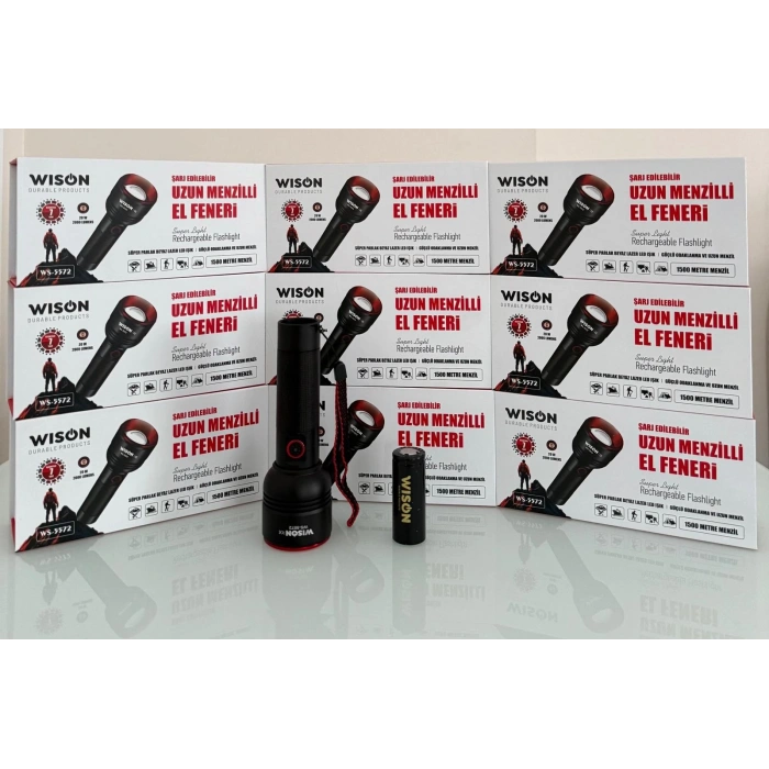 WISON WS-5572 UZUN MENZİLLİ EL FENERİ