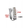 CVS 2 USBLİ 4LÜ 3MT. GRUP PRİZ