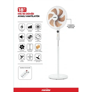 MARSSTAR MS-18 DEMİR KUMANDALI 18 VANTİLATÖR
