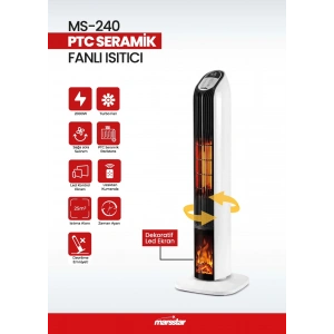 MARSSTAR MS-240 PTC SERAMİK DİK ISITICI