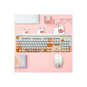 MOFİİ HELLO BEAR RENKLİ KLAVYE MOUSE SET