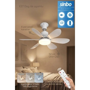 SİNBO SF-7708 IŞIKLI TAVAN VANTİLATÖRÜ
