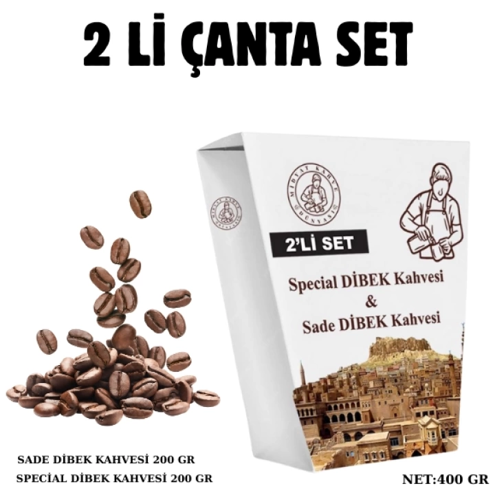 2 Lİ ÇANTA SET SADE DİBEK KAHVESİ & SPECİAL DİBEK KAHVESİ NET 400 GR