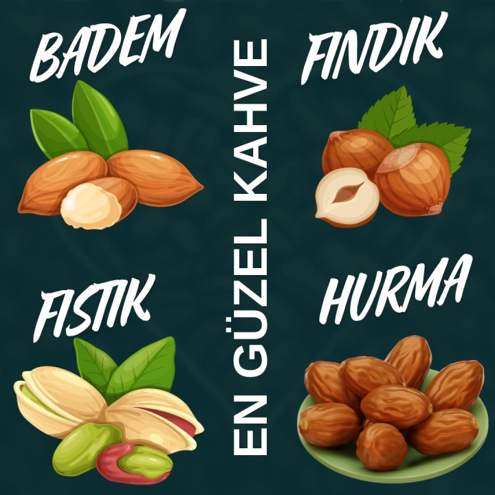 SPECİAL DIBEK KAHVESİ (FINDIK,FISTIK,BADEM,HURMA) PARÇACIKLI