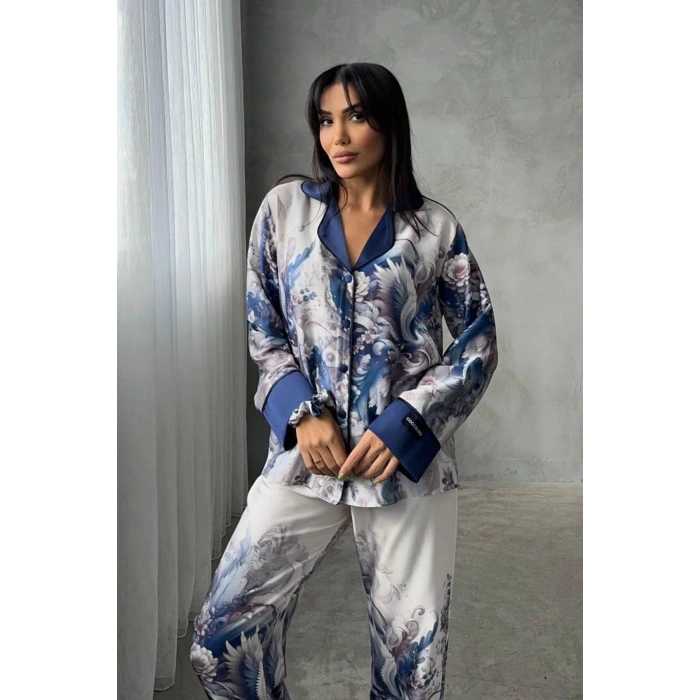GİZOTTİ D ACQUA SATEN ÜÇLÜ PİJAMA TAKIMI