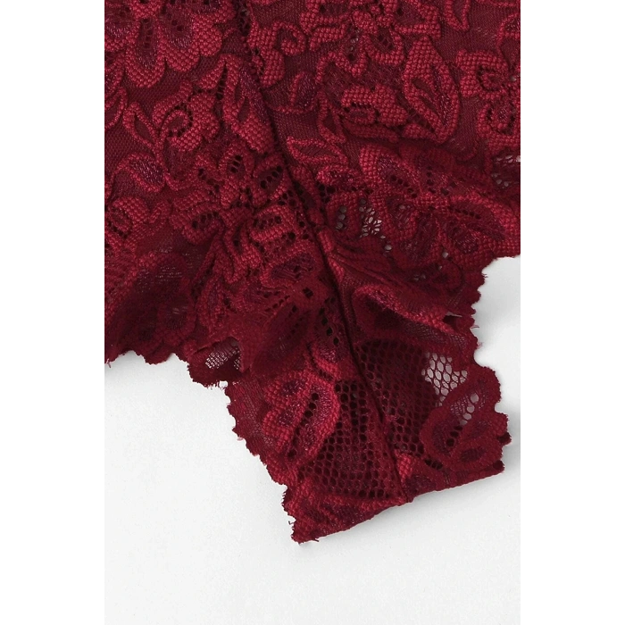 Kadın Bordo Özel Şık Sütyen Külot Takımı
