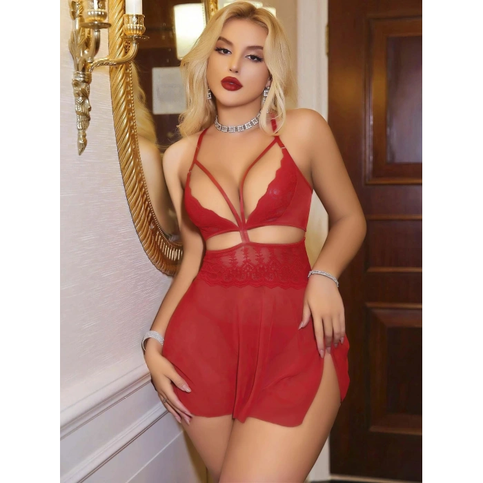 Kadın Kırmızı Tül Fantezi Kostüm 2181