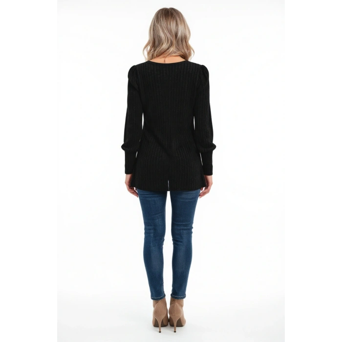 Kadın Uzun Kollu Düğmeli Mevsimlik Bluz – Yumuşak Dokulu, Esnek ve Sıcak Tutan Kumaş