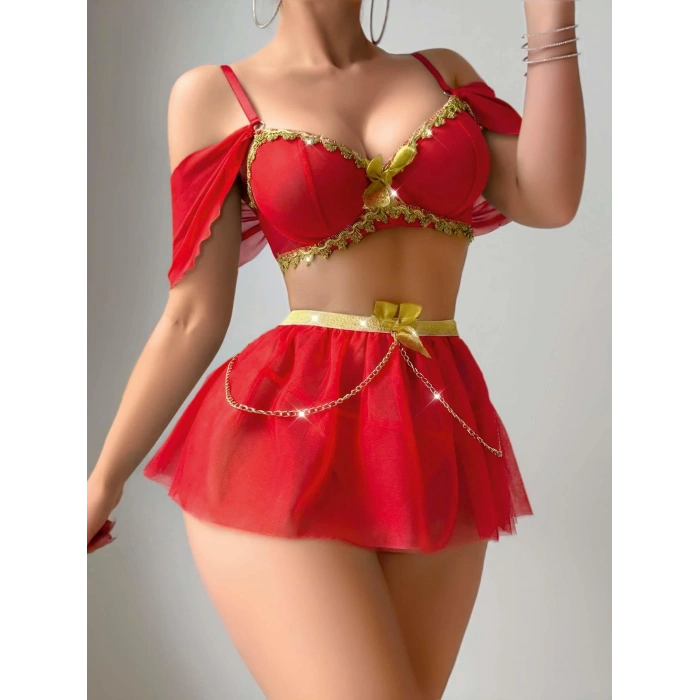 Kadın Zincir Detaylı Fantezi Kostüm 2267