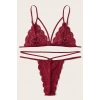 Kadın Bordo Dantel Sütyen Külot Takımı