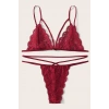Kadın Bordo Dantel Sütyen Külot Takımı
