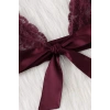 Kadın Bordo Dantelli & Kurdelalı Sütyen Külot Takımı
