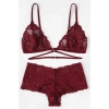 Kadın Bordo Özel Şık Sütyen Külot Takımı