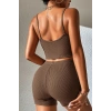 Kadın Kahverengi Şortlu Kaşkorse Gecelik Takım