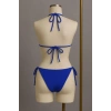 Kadın Mavi Yandan ve Boyundan Bağlamalı Bikini Mayo Takımı
