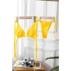Kadın Sarı Yandan Bağlamalı Tangalı Üçgen Bikini Mayo Takımı