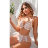 Kadın Seksi Beyaz Dantel Fantezi Kostümü 2123