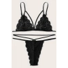 Kadın Siyah Dantel Sütyen Külot Takımı