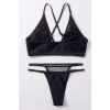 Kadın Siyah File Detaylı Özel Bikini Takımı