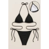 Kadın Siyah Yandan ve Boyundan Bağlamalı Bikini Mayo Takımı