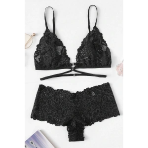 Kadın Siyah Özel Şık Sütyen Külot Takımı