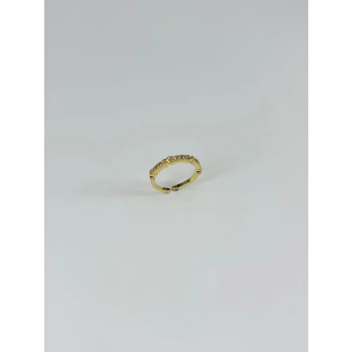 Ayarlanabilir    Zirkon Taşlı Pirinç Bijuteri Yüzük - Yz0181-1