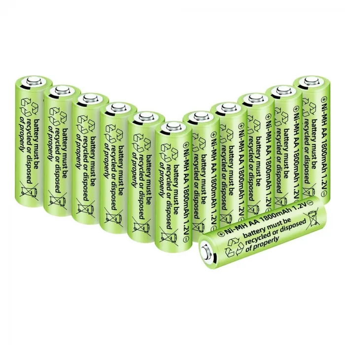 1800mah 1.2v Aa Ni-mh Şarj Edilebilir Pili 12 Adet