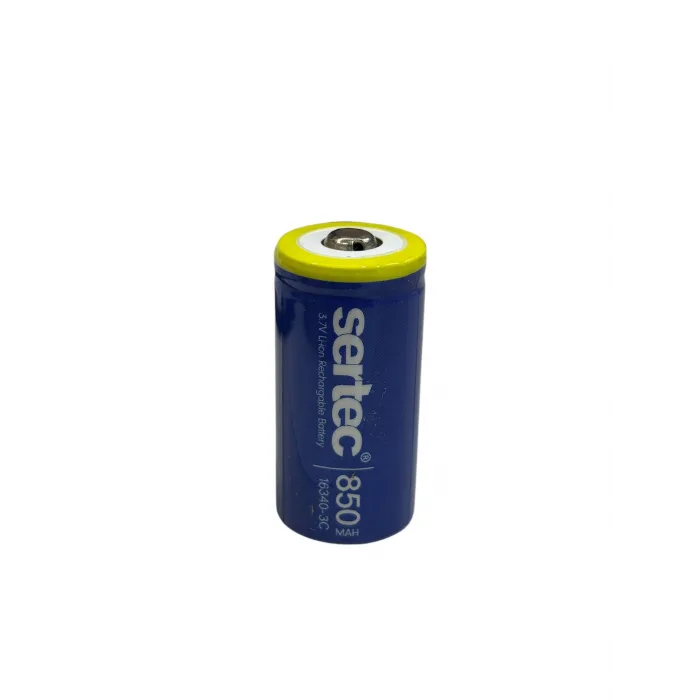 3.7v Li-ion 16340 - 850 Mah 3c Başlı Şarjlı Pil