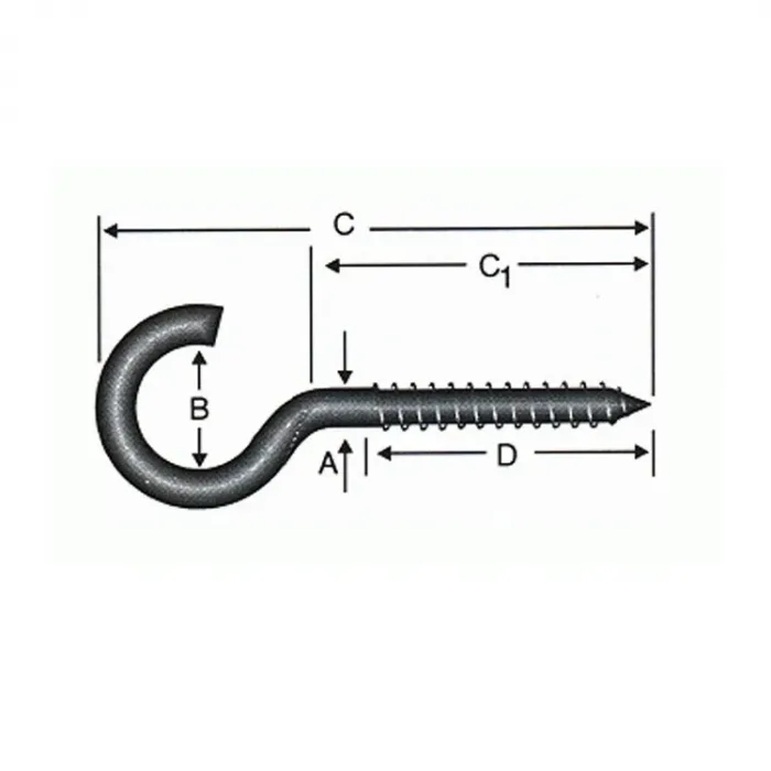 Açık Piton, Kanca, Çengel 20x80 - 144 Adet