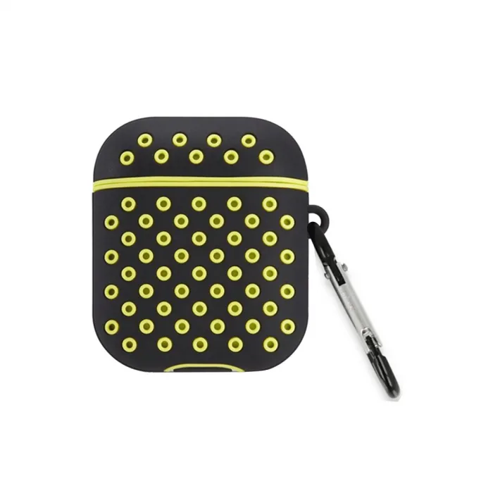 Airpods 2 (2.nesil) Spor Delikli Kılıf - Siyah-sarı