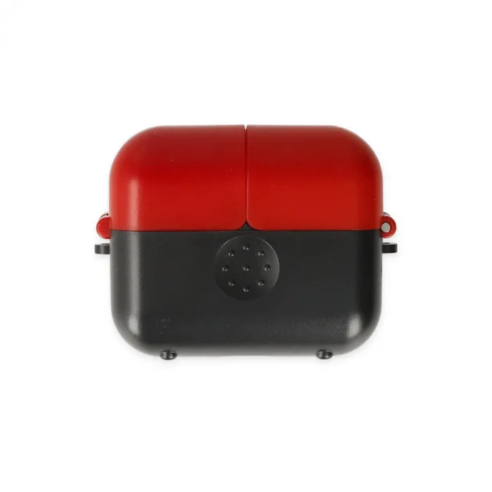 Airpods 3 (3.nesil) Basmalı Kılıf - Siyah-kırmızı