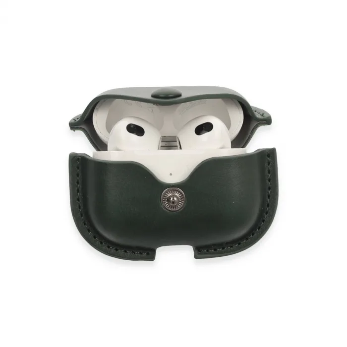 Airpods 3 (3.nesil) Çanta Deri Kılıf - Haki Yeşil