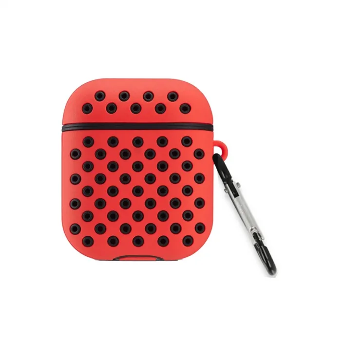 Airpods 3 (3.nesil) Spor Delikli Kılıf - Kırmızı-siyah