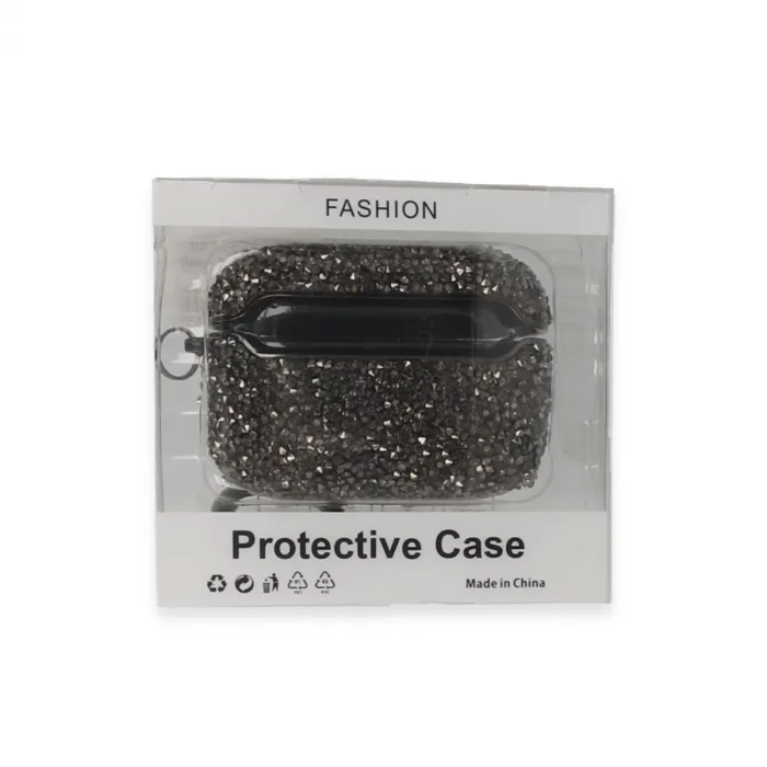 Airpods Pro (1.nesil) Mira Taşlı Kılıf - Siyah