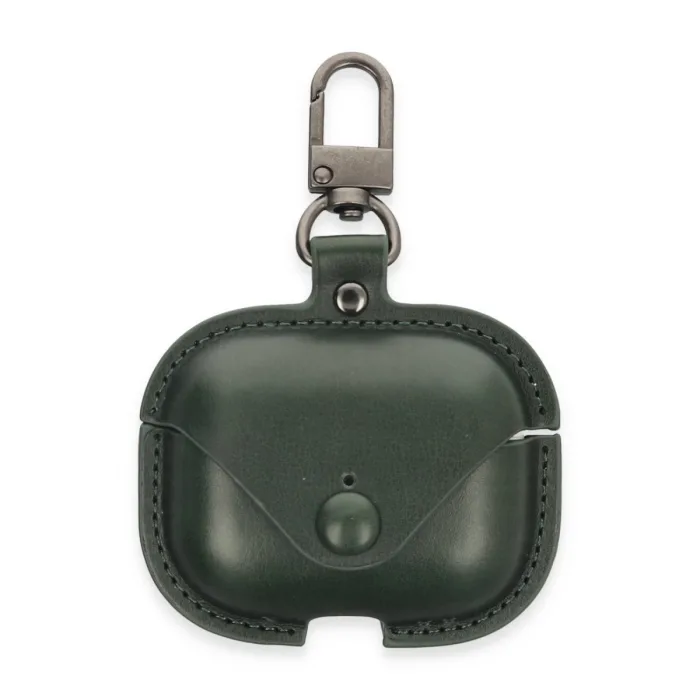 Airpods Pro 2 (2.nesil) Çanta Deri Kılıf - Haki Yeşil
