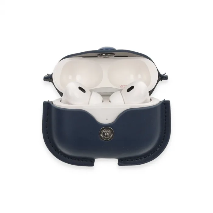 Airpods Pro 2 (2.nesil) Çanta Deri Kılıf - Lacivert