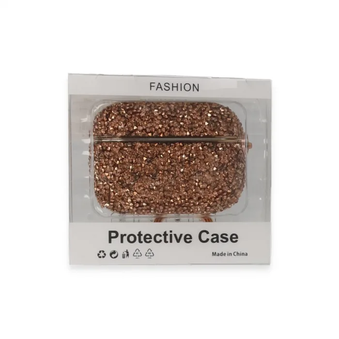 Airpods Pro 2 (2.nesil) Mira Taşlı Kılıf - Rose Gold