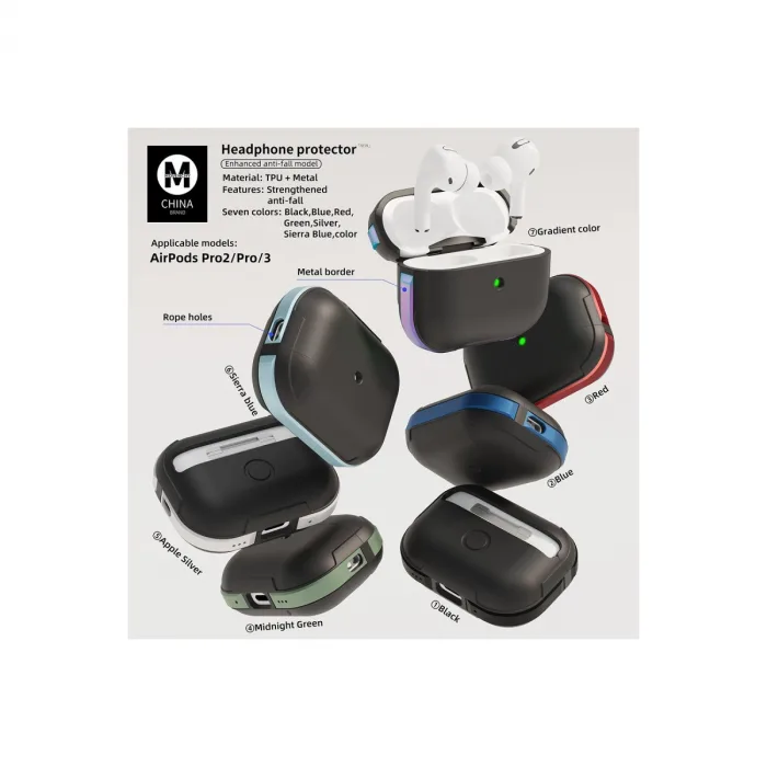 Airpods Pro 2 (2.nesil) Mo-a8 Armor Kılıf - Kırmızı