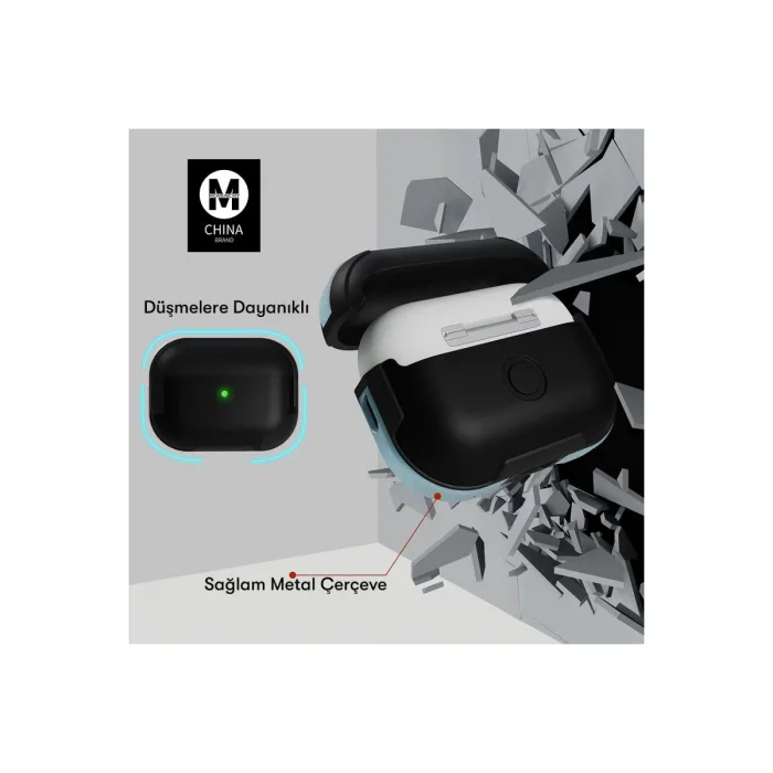Airpods Pro 2 (2.nesil) Mo-a8 Armor Kılıf - Siyah