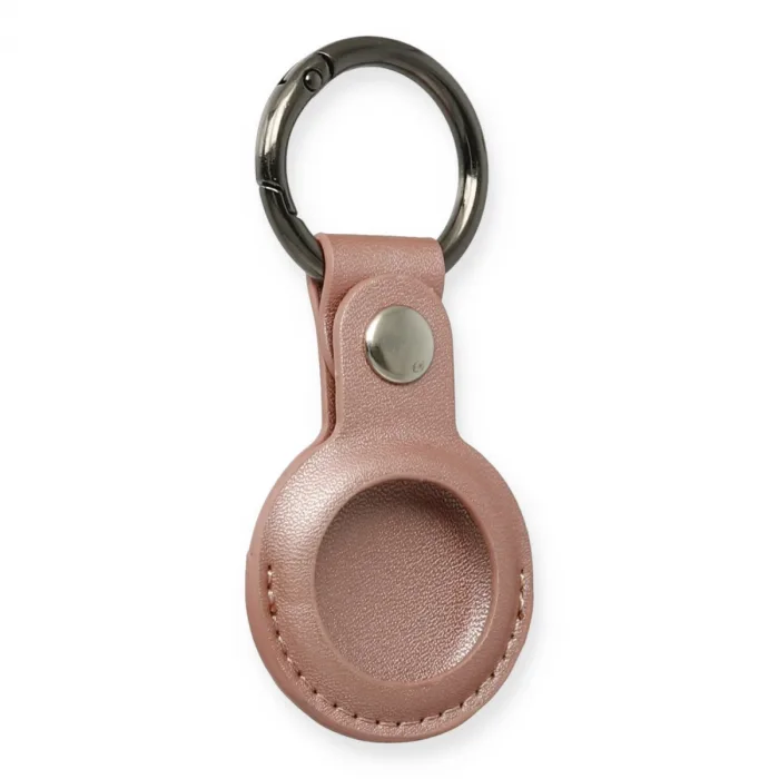 Airtag Anahtarlık Deri Kılıf - Rose Gold