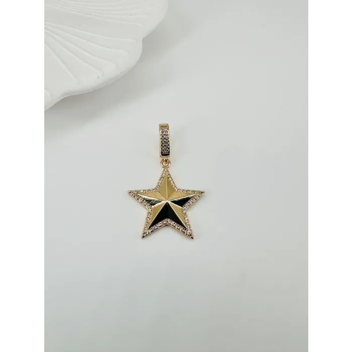 Zirkon Taşlı Pirinç Charmlar - Charm0016